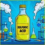Bottle of sulfuric acid.